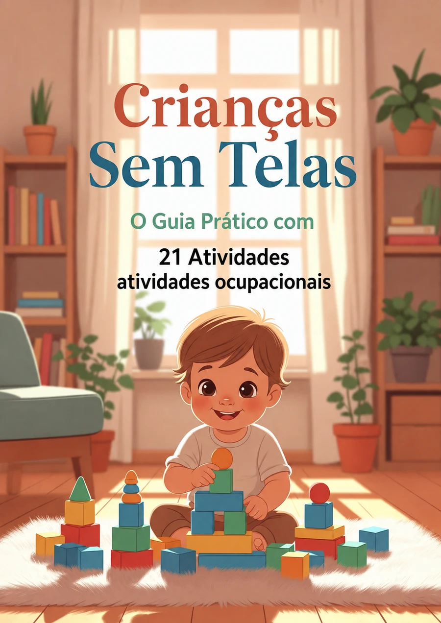 Capa do guia Crianças Sem Telas: 21 dias de atividades ocupacionais e rotinas sem choro